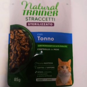 NATURAL TRAINER CAT ADULT + 1 ANNO STERILISED STRACCETTI CON TONNO - immagine 1