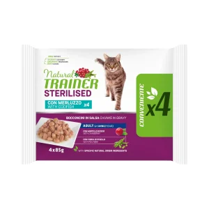 NATURAL TRAINER ADULT STERILISED CAT FLOW PACK CON MERLUZO - immagine 1