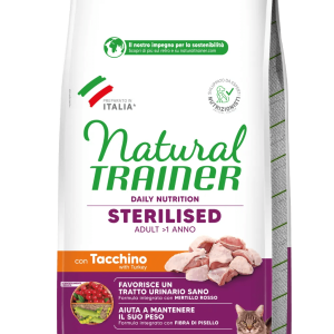 NATURAL TRAINER DAILY NUTRITION STERILISED ADULT +1 ANNO CON TACCHINO E FIBRA DI PISELLO - immagine 4
