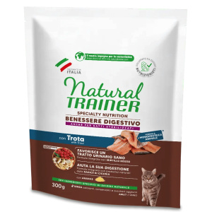 NATURAL TRAINER SPECIALTY NUTRITION BENESSERE DIGESTIVO +1 ANNO FORMULA MONOPROTEICA ANIMALE CON TROTA,PATATE, PISELLI E CECI - immagine 1