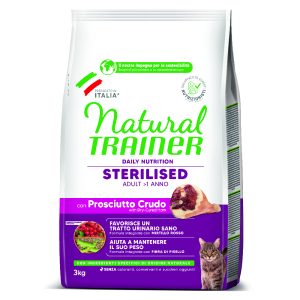 NATURAL TRAINER DAILY NUTRITION STERILISED ADULT+1 ANNO CON PROSCIUTTO CRUDO E FIBRA PISELLO - immagine 3