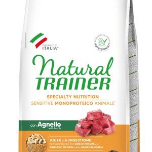 NATURAL TRAINER SPECIALTY NUTRITION SENSITIVE MONOPROTEICO ANIMALE SENZA GLUTINE SMALL&TOY ADULT CON AGNELLO E CEREALI INTEGRALI - immagine 3