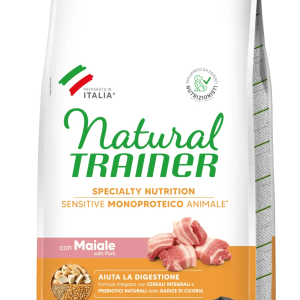 NATURAL TRAINER SPECIALTY NUTRITION SENSITIVE MONOPROTEICO ANIMALE NO GLUTEN SMALL&TOY ADULTO CON MAIALE E CEREALI INTEGRALI - immagine 3