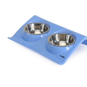 Camon Vassoio in plastica con doppia ciotola in acciaio - immagine 1