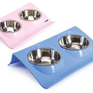 Camon Vassoio in plastica con doppia ciotola in acciaio - immagine 2