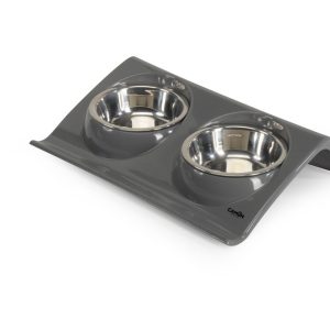 Camon Vassoio in plastica con doppia ciotola in acciaio - immagine 3