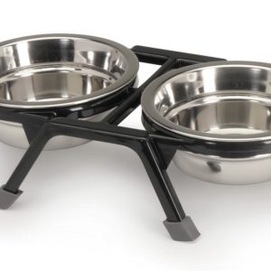 Camon Set stand in ABS antiscivolo con due ciotole in acciaio - immagine 1