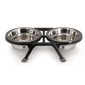 Camon Set stand in ABS antiscivolo con due ciotole in acciaio - immagine 2