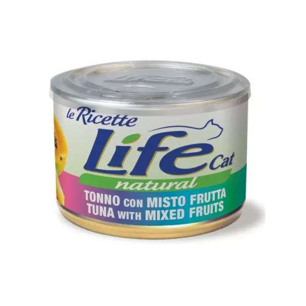 life-cat-natural-le-ricette-scatoletta-tonno-con-misto-frutta-per-gatti-150gr