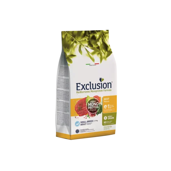 exclusion-cane-mediterraneo-monoprotein-adult-small-manzo-