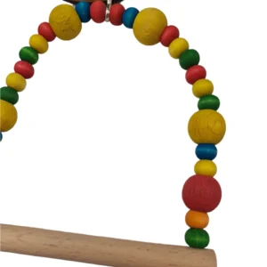 LEO PET Altalena per Uccelli – Perline di Legno e Campanelle - immagine 3